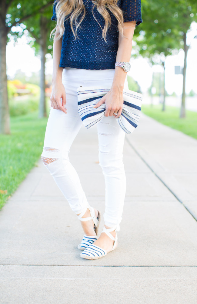 White-Jeans-Striped-Summer-Flats