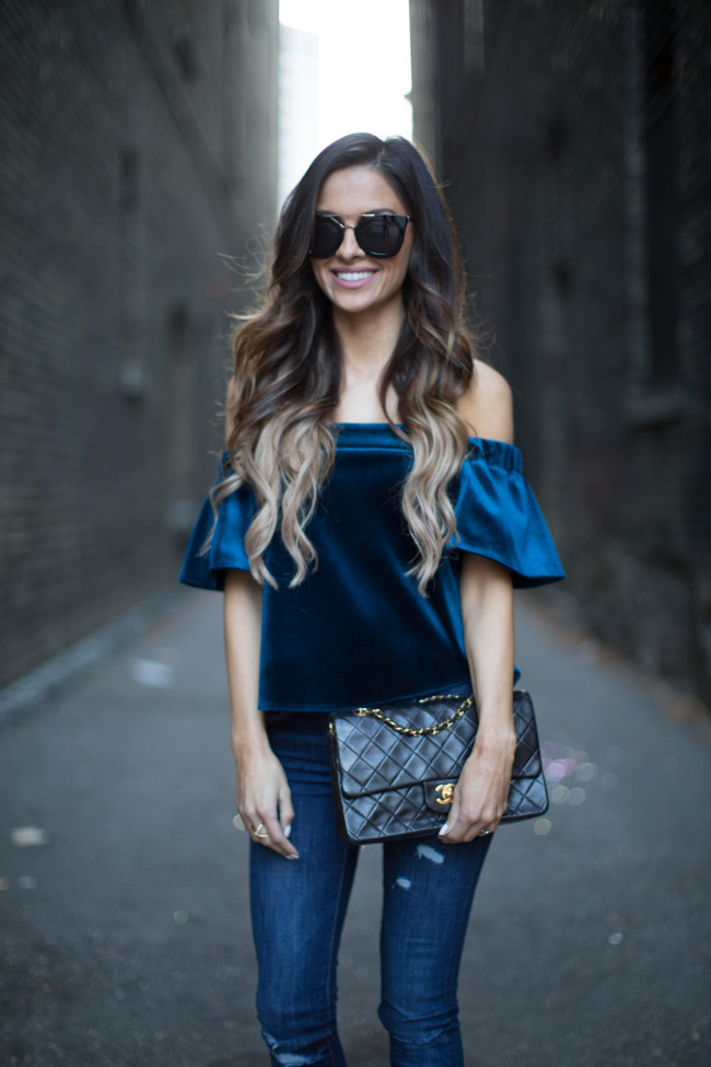 Blue Velvet Top