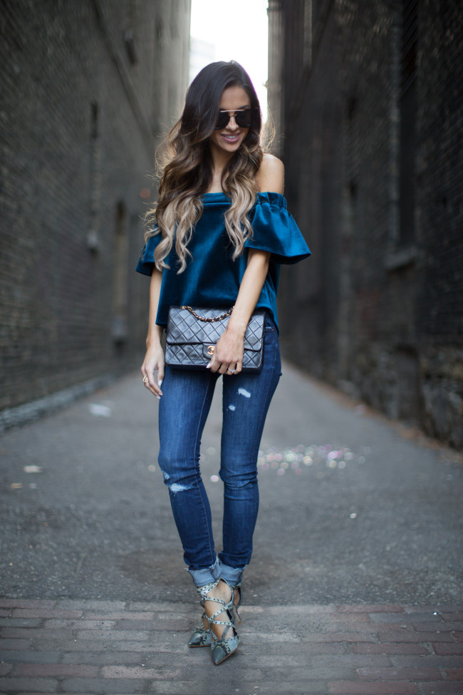 Topshop off the shoulder top