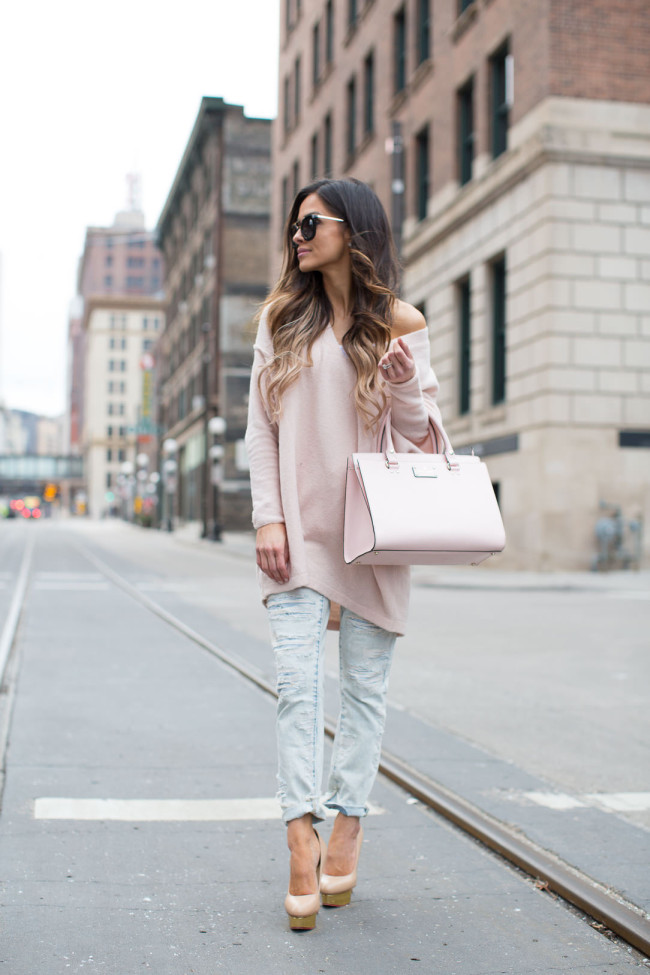 Off-the-shoulder free people sweater