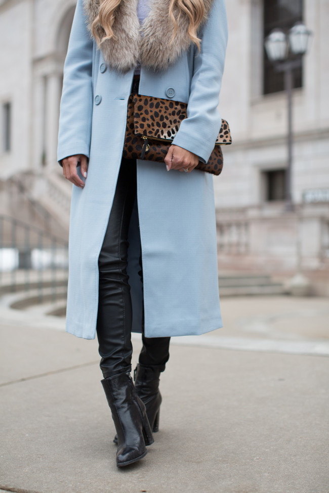 powder blue trench coat