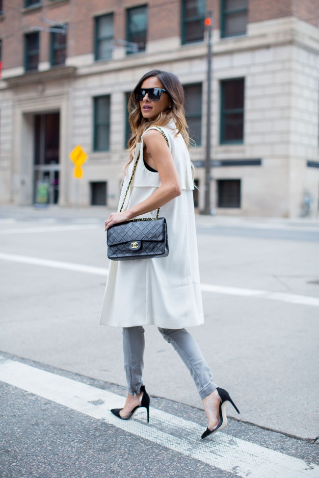 express white sleeveless trench