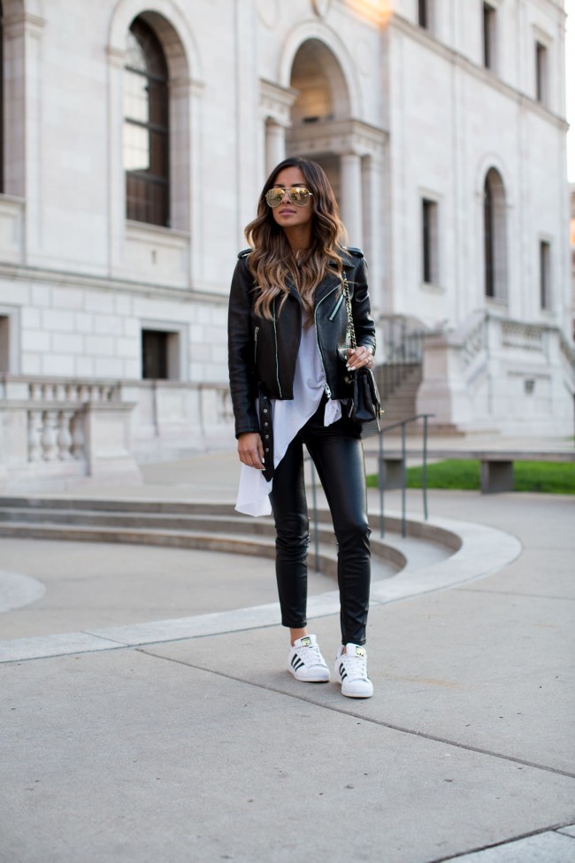 leather casual look