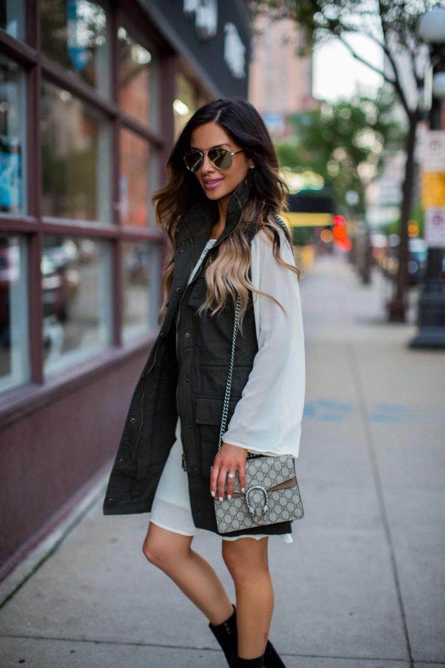 fashion blogger mia mia mine in a white shift dress from nordstrom rack