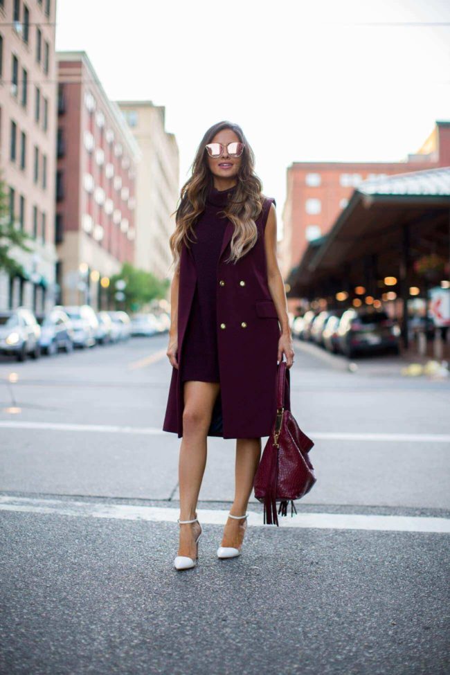 mia mia mine in a nordstrom anniversary burgundy blazer