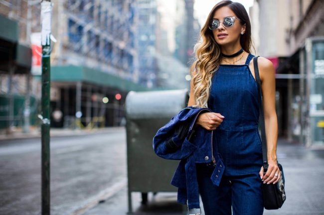 maria vizuete in a kendall + kylie jumpsuit at new york fashion week 2016