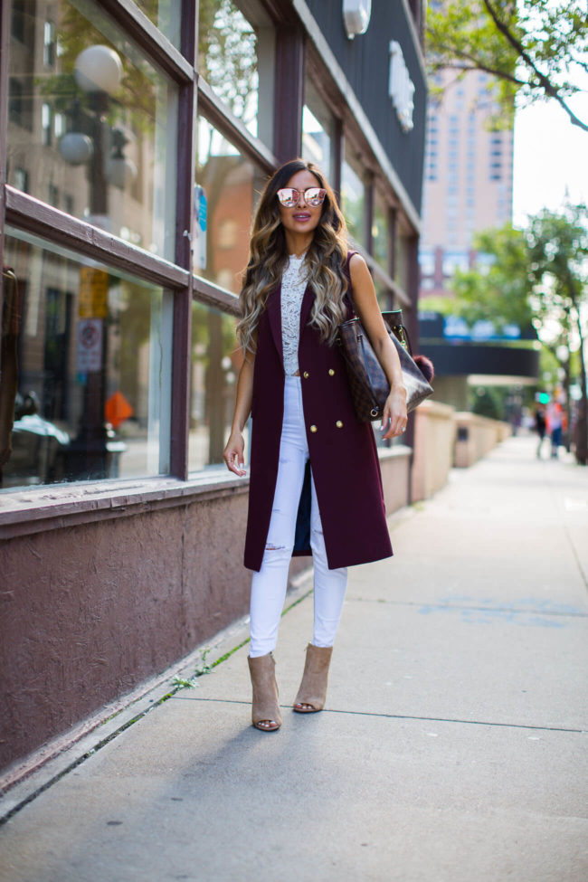 mia mia mine in a burgundy jacket from nordstrom fall 2016