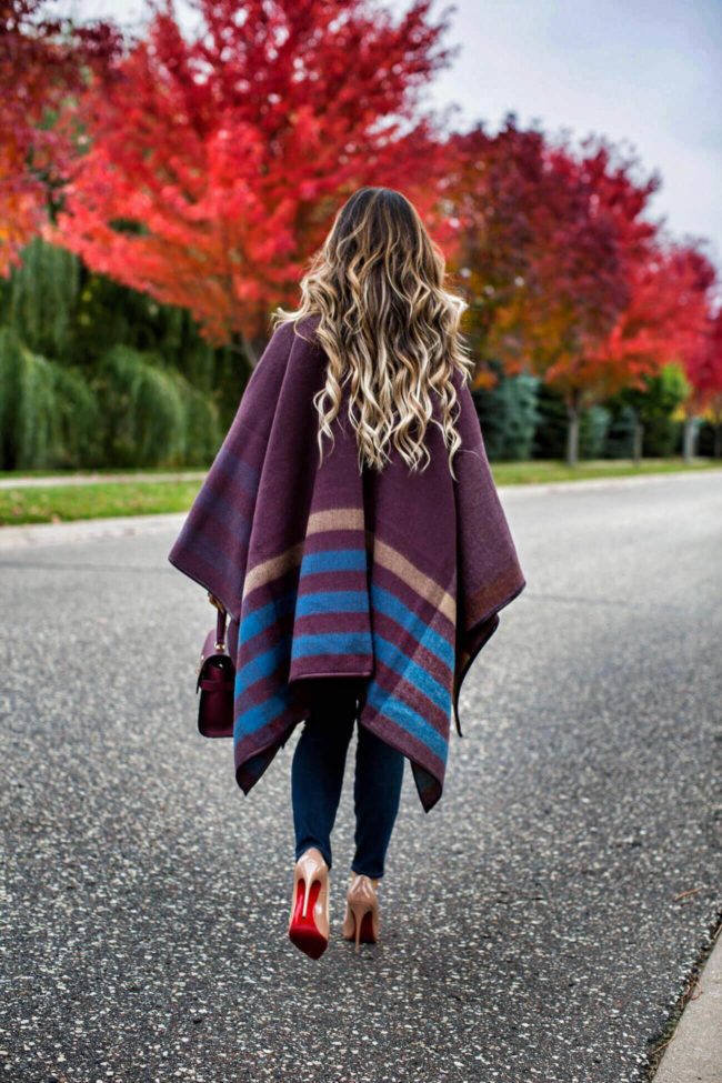 fashion blogger mia mia mine in a fall cape from henri bendel