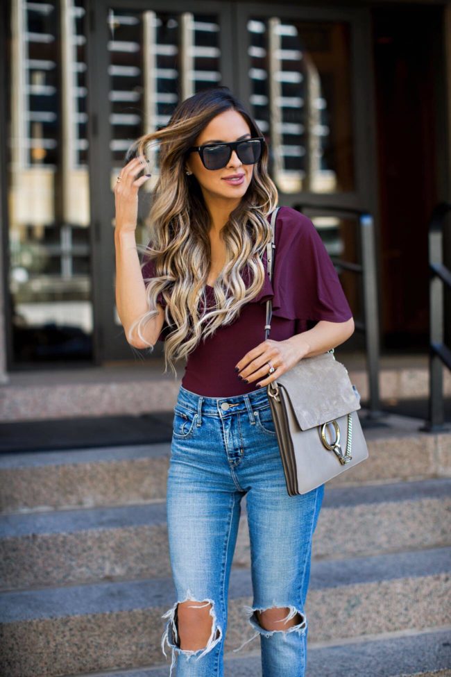 fashion blogger mia mia mine wearing saint laurent 59mm sunglasses from nordstrom