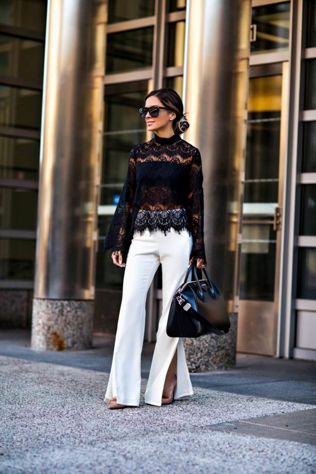 fashion blogger mia mia mine wearing a spring office outfit from revolve