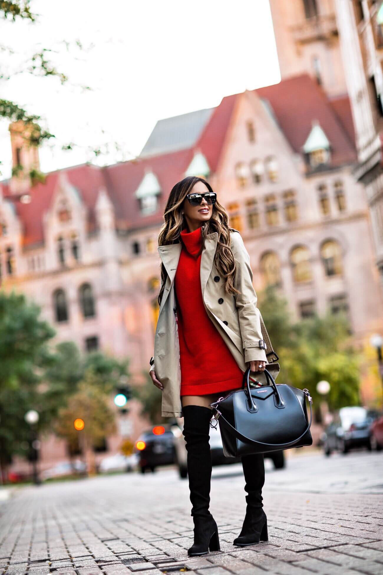 mia mia mine wearing a burberry coat from nordstrom