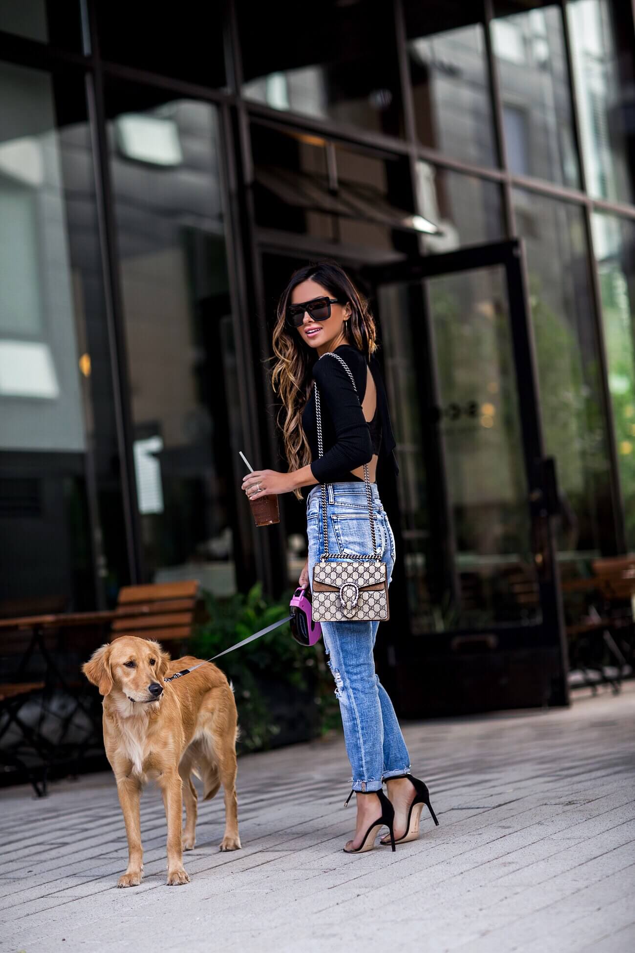 mn fashion blogger wearing an lna bodysuit and l'agence deninm from intermix