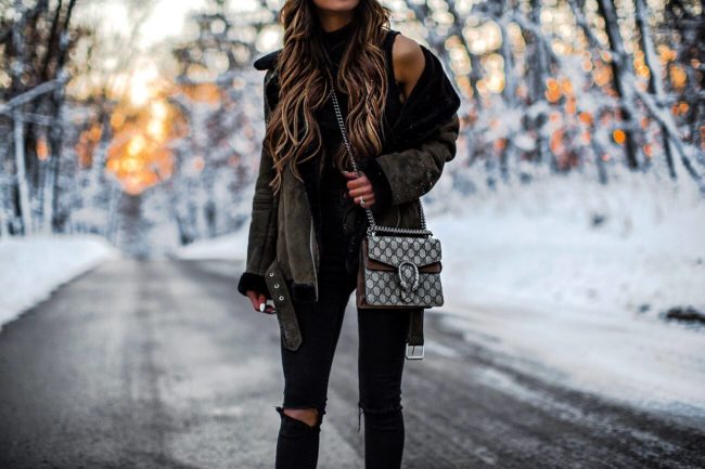 fashion blogger mia mia mine wearing a gucci dionysus bag