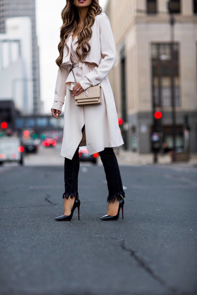 fashion blogger mia mia mine wearing free people fringe denim and christian louboutin so kate heels