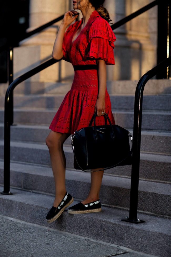 fashion blogger mia mia mine wearing givenchy espadrilles and a givenchy antigona bag from harvey nichols