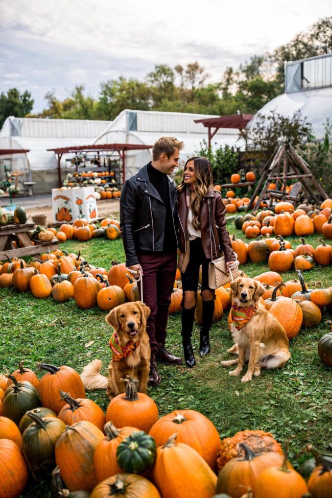 mia mia mine with husband phil thompson at a pumpkin patch in stillwater mn