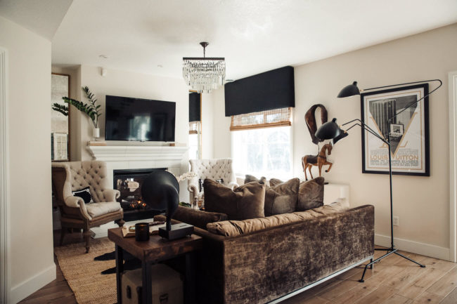 mia mia mine's black and white family room decor rustic glam