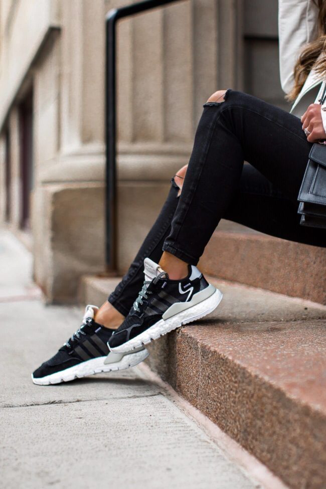 fashion blogger mia mia mine wearing adidas nite jogger sneakers