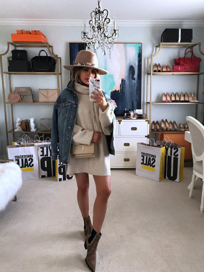 fashion blogger mia mia mine wearing a free people sweater dress from the nordstrom anniversary sale 2019