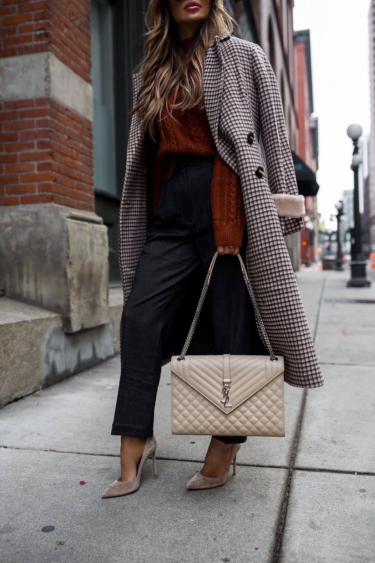 fashion blogger mia mia mine wearing a petite studio britta coat