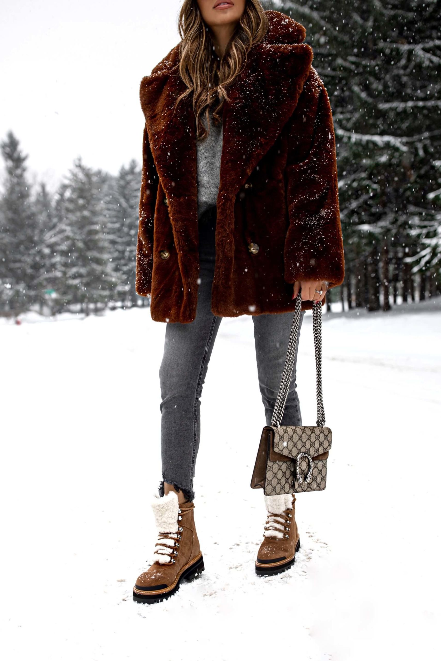 fashion blogger mia mia mine wearing a teddy bear coat from nordstrom