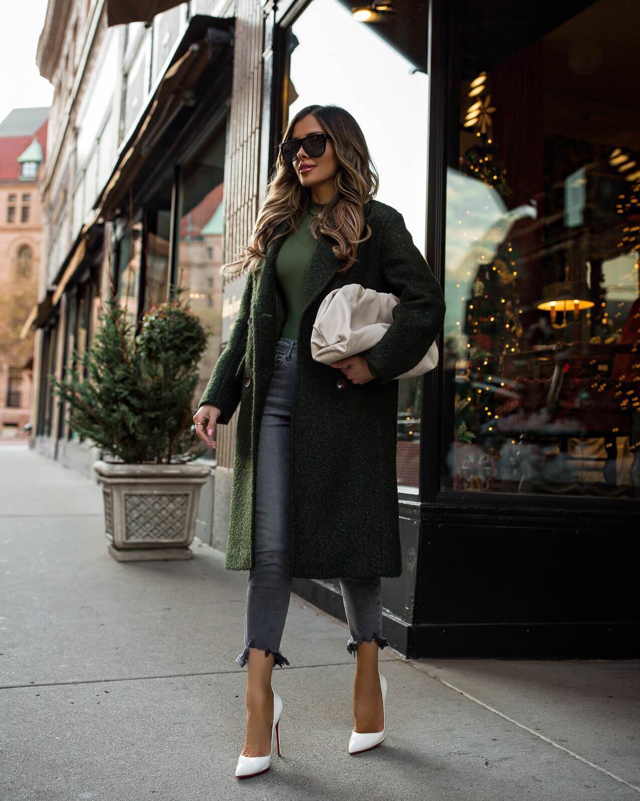 fashion blogger mia mia mine wearing a topshop wool coat from nordstrom