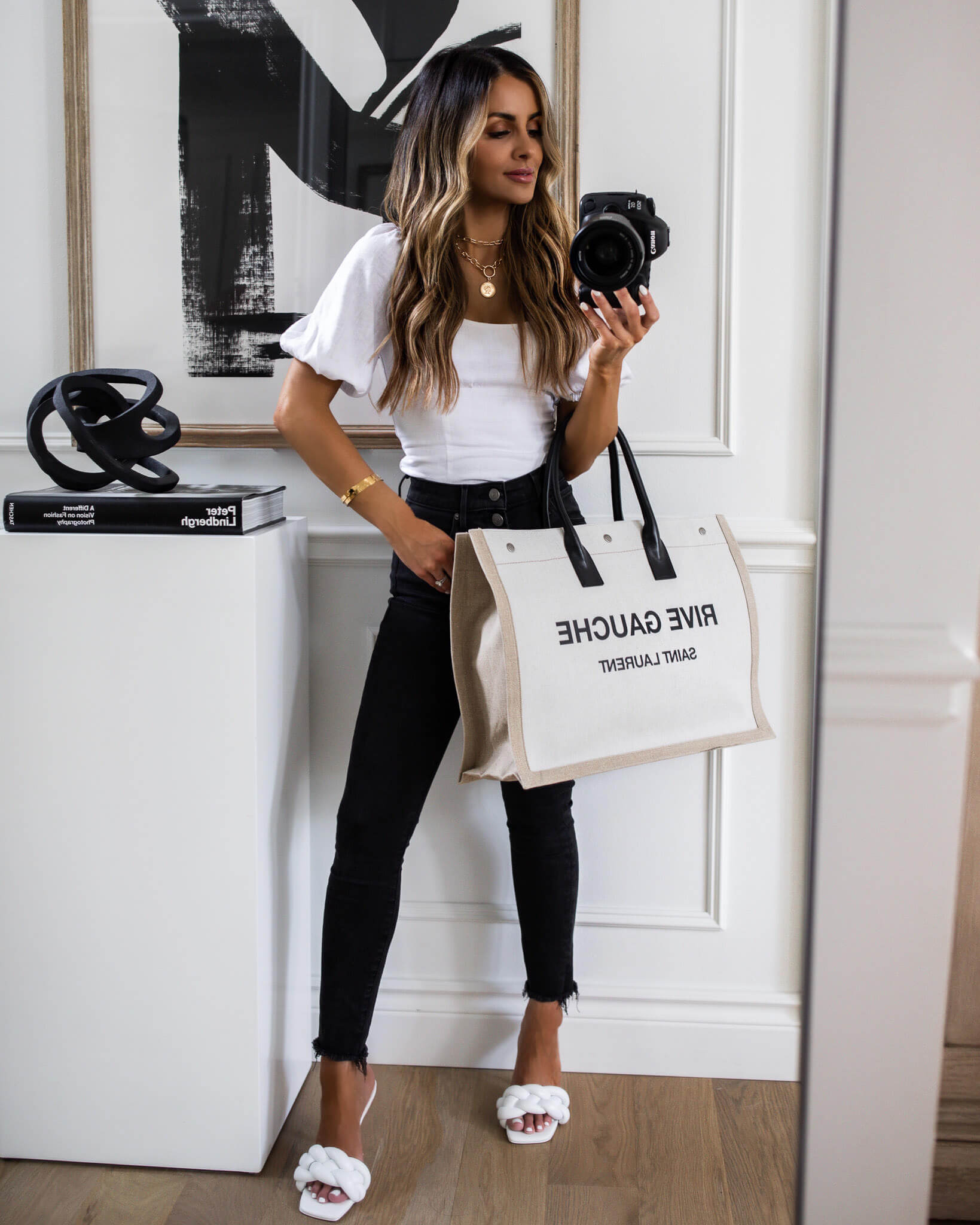 fashion blogger wearing a casual outfit on sale for ltk sale day