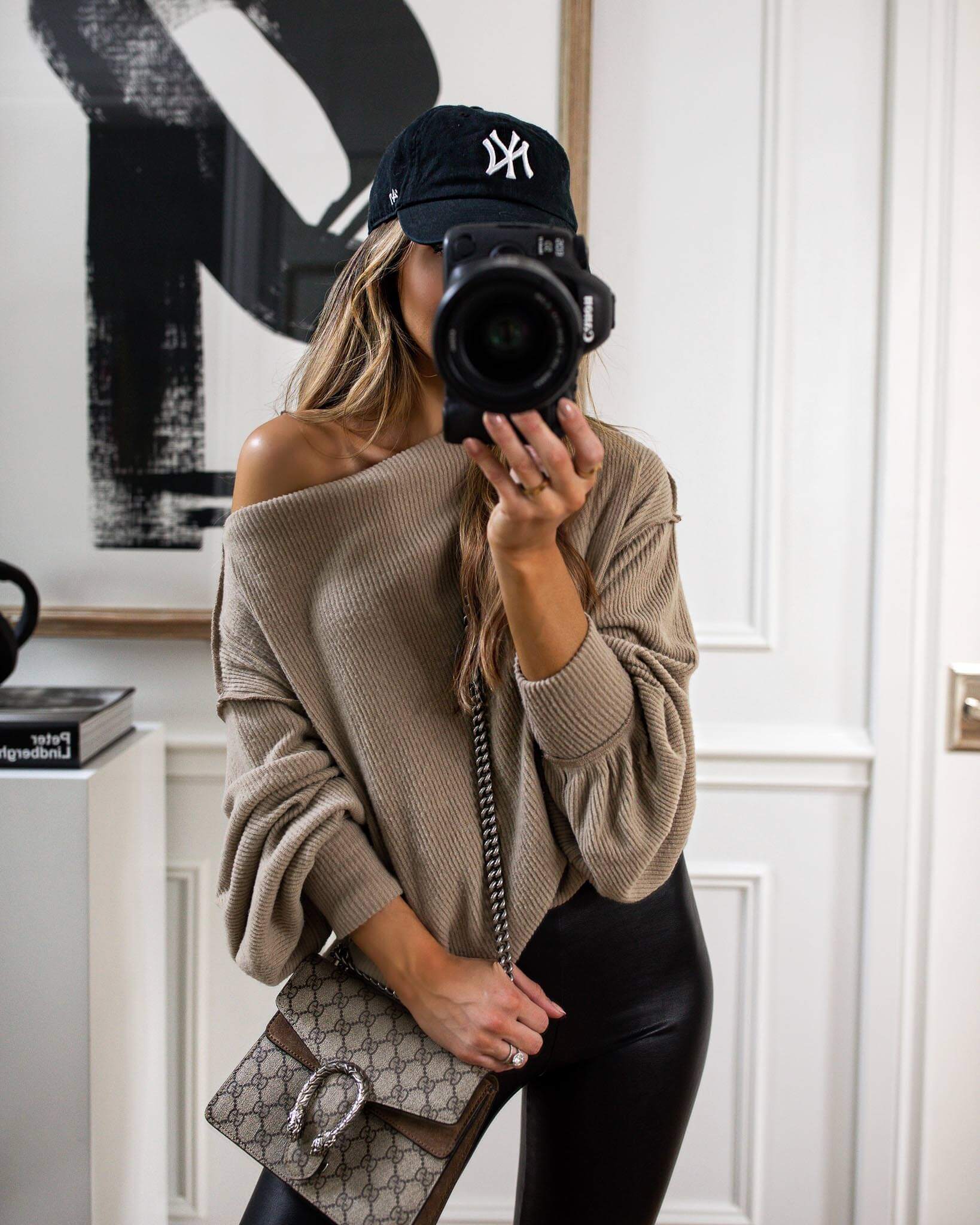 fashion blogger mia mia mine wearing a free people off the shoulder sweater from the nordstrom annviersary sale 2020