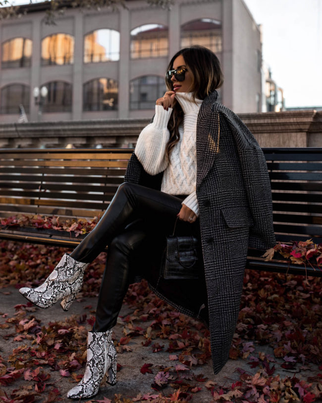 fashion blogger mia mia mine wearing snakeskin booties from walmart