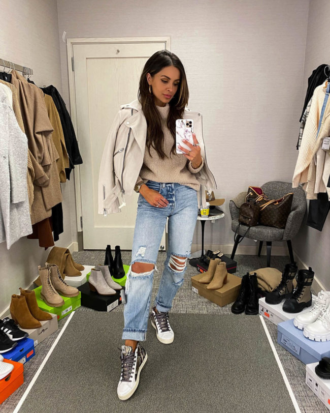brunette fashion blogger nsale 2021 outfit