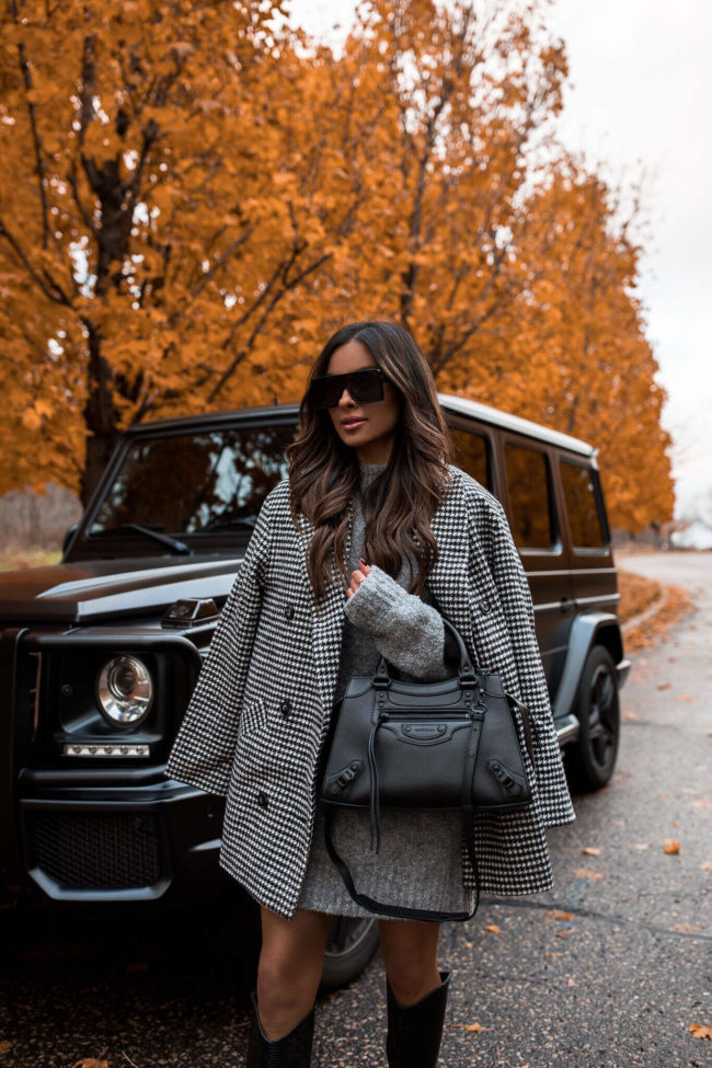 fashion blogger wearing a balenciaga motorcycle bag from nordstrom