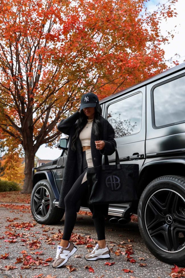 fashion blogger mia mia mine wearing a vince coatigan