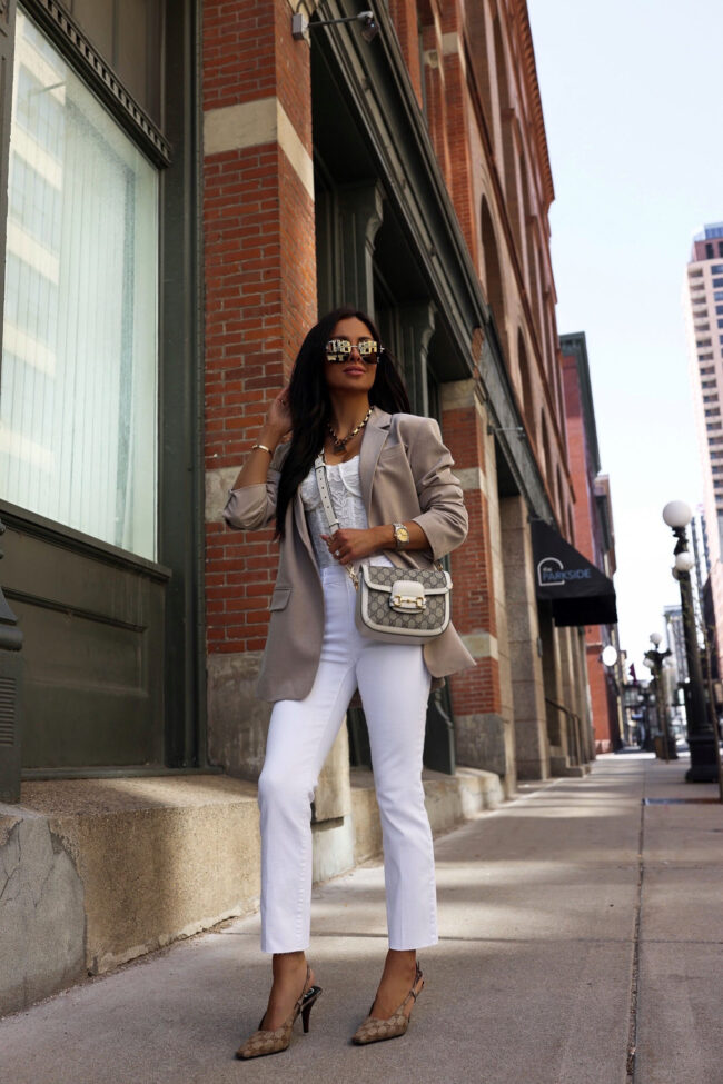 fashion blogger mia mia mine wearing gucci gg slingback kitten heels