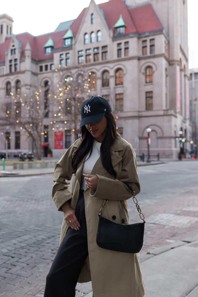fashion blogger mia mia mine wearing black trousers from walmart