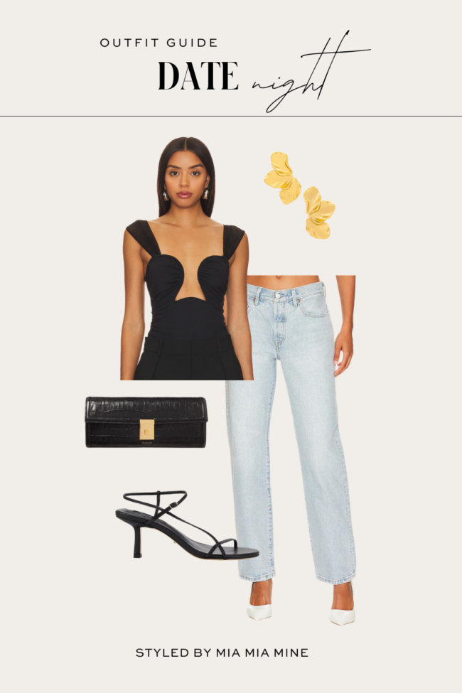 fashion blogger date night look with jeans