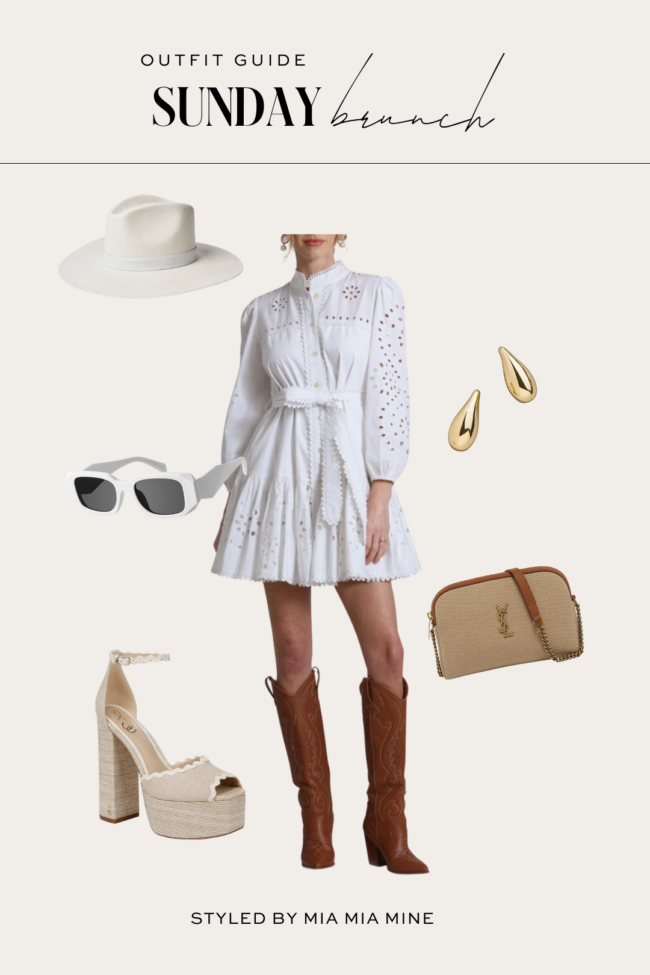 white eyelet mini dress for summer