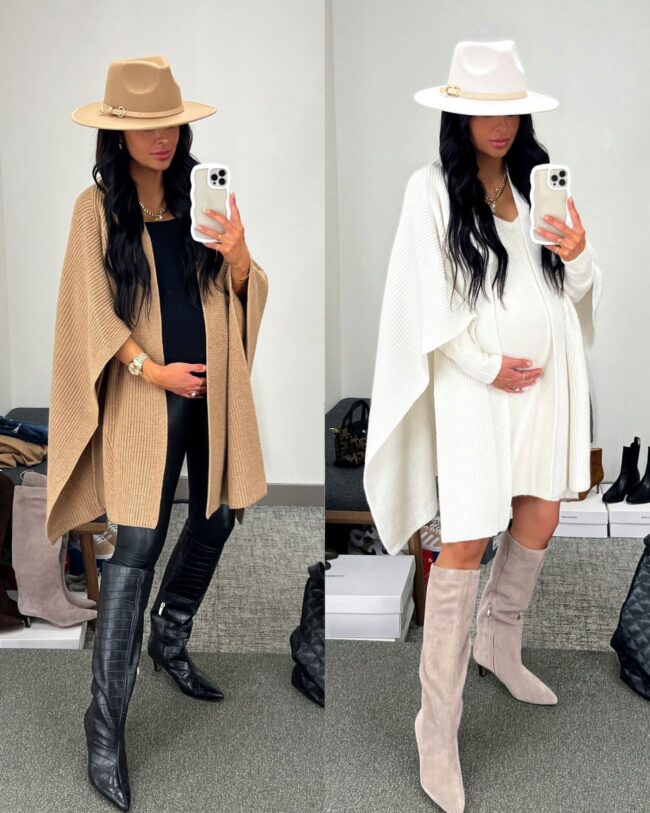 mia mia mine wearing an allsaints poncho from the nsale