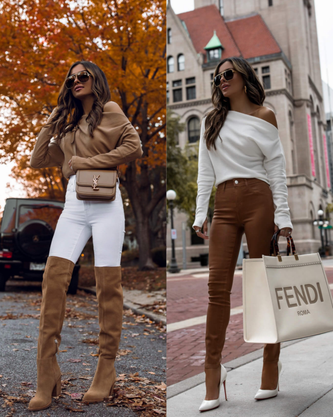 fashion blogger wearing a free people thermal tee