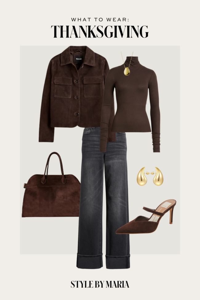 black and chocolate brown outfit
