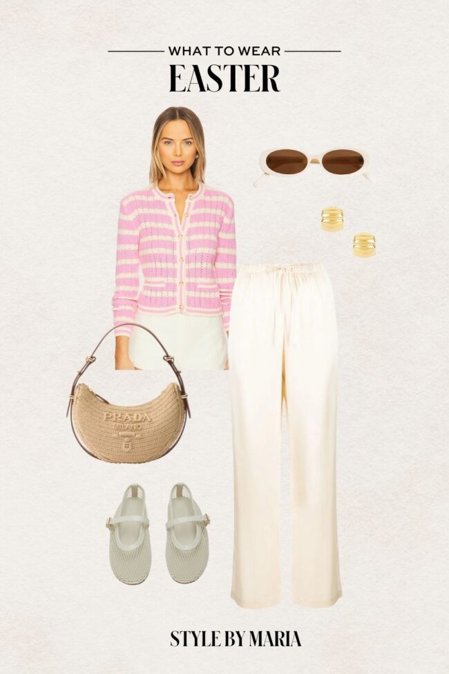 easter outfit ideas with satin pants
