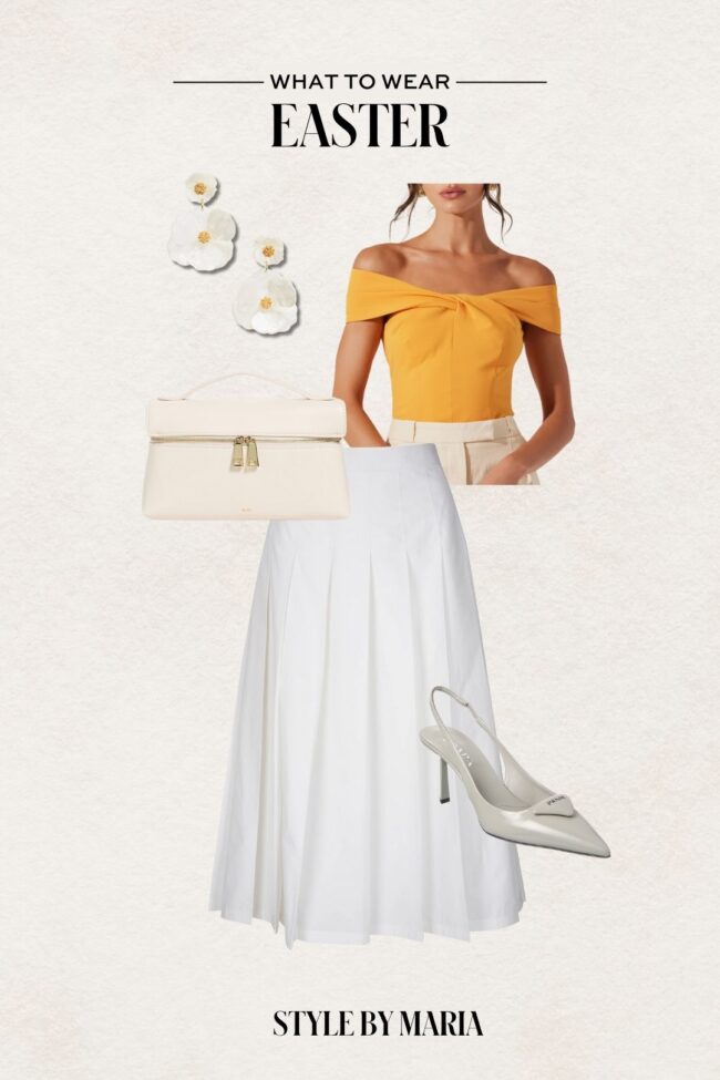 white skirt outfit for easter