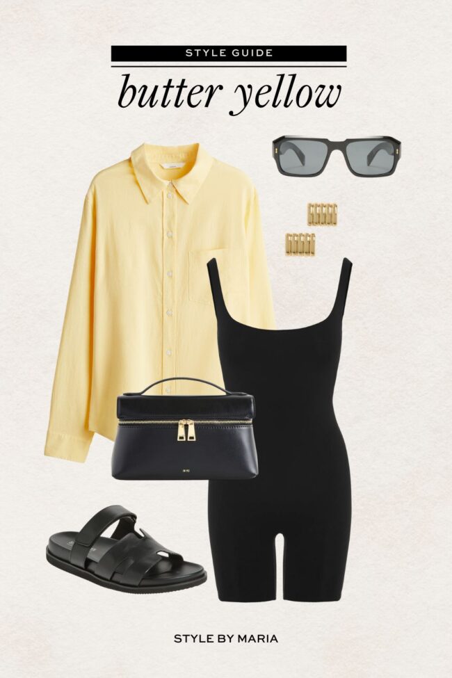hm butter yellow linen shirt