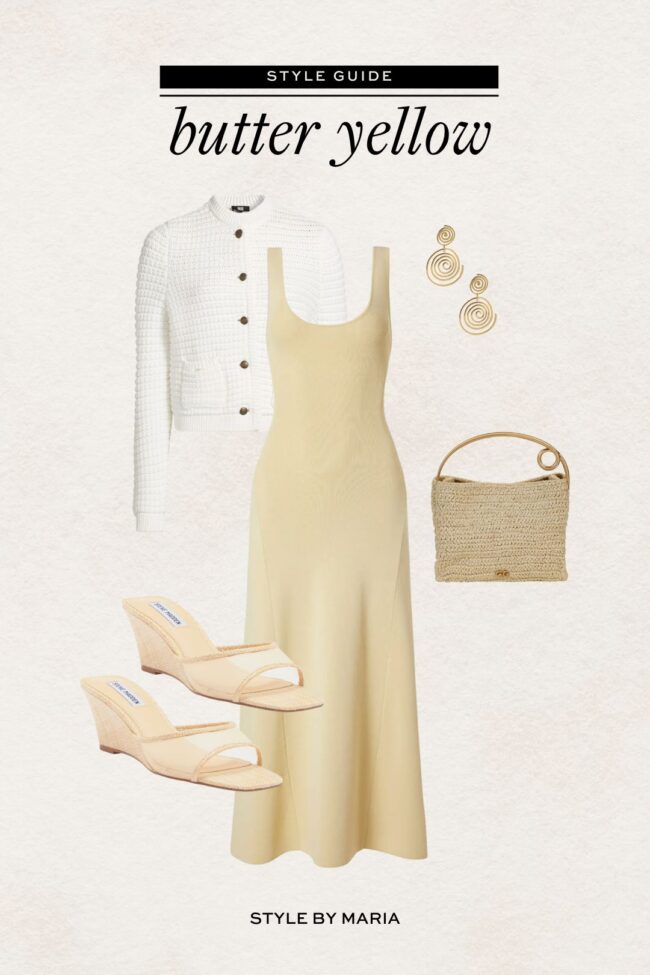 butter yellow midi dress