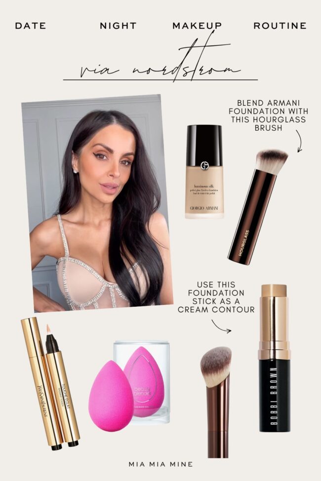 fashion blogger date night makeup routine