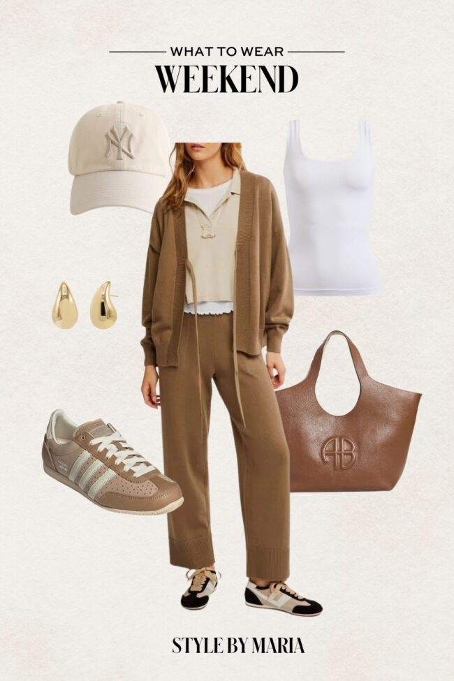 free people brown loungewear set