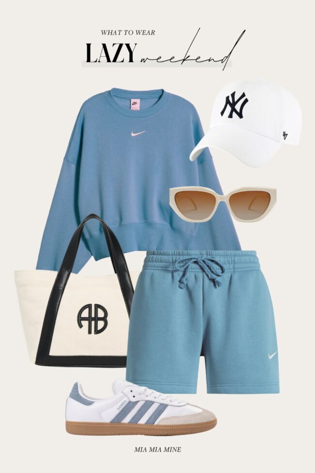 blue nike outfit for women