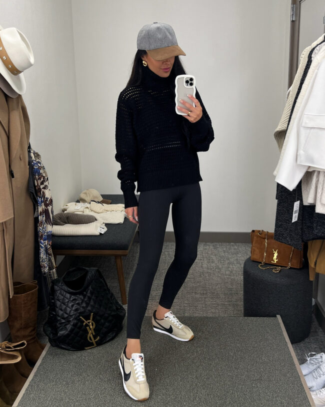 mia mia mine wearing a black athleisure outfit from the nsale