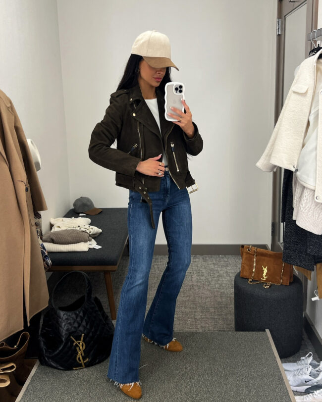 mia mia mine wearing an allsaints biker jacket from the nsale