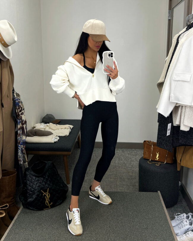 mia mia mine wearing a varley pullover from the nordstrom anniversary sale