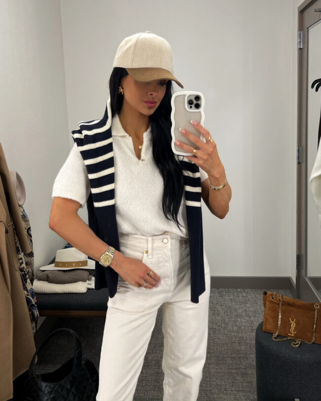 mia mia mine wearing a knit polo by vince from the nsale